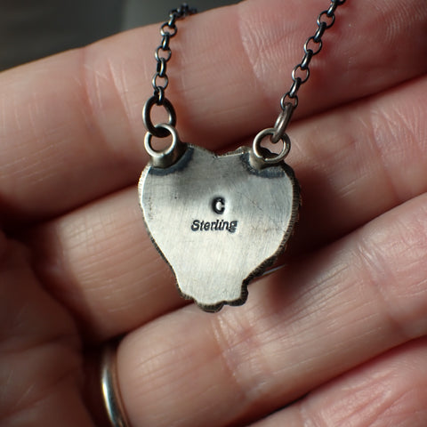 Kingman Turquoise Sterling Silver Heart Necklace by Clifton Davis