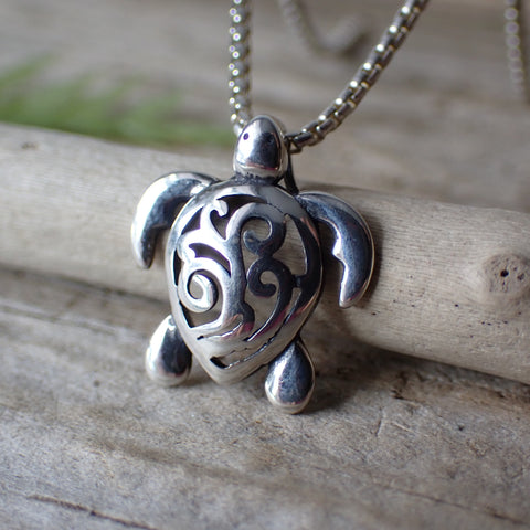 Charm tortue ouverte en argent sterling