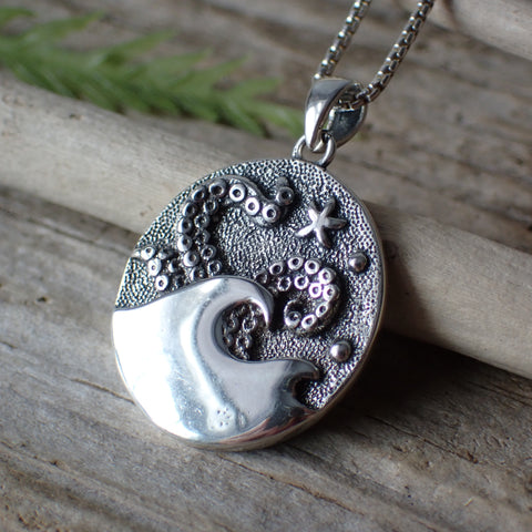 Breloque tentacules de poulpe en argent sterling