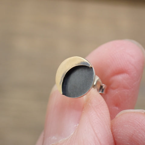 Aretes celestiales de dos tonos de plata de ley