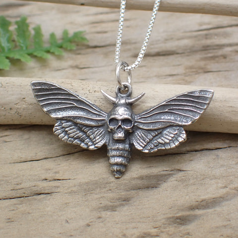 Sterling Silver Deaths Head Moth Charm