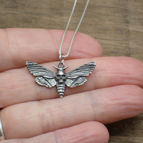 Sterling Silver Deaths Head Moth Charm