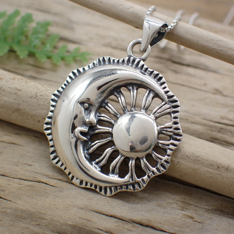 Sterling Silver Sun & Moon Charm