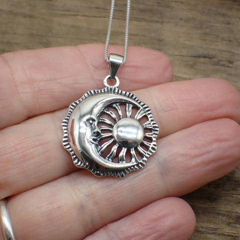 Sterling Silver Sun & Moon Charm