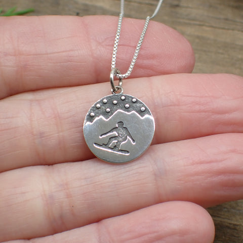 ♻️Recycled Sterling Silver Snowboard Charm