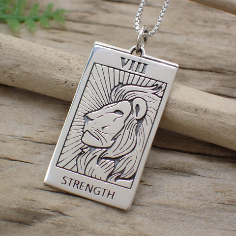 Sterling Silver Strength Tarot Card Charm