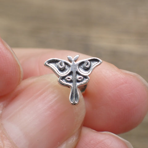 Sterling Silver Luna Moth Stud Earrings