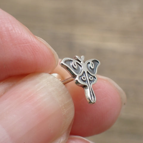 Sterling Silver Luna Moth Stud Earrings