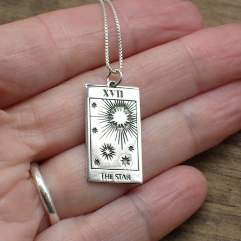 Sterling Silver The Star Tarot Card Charm