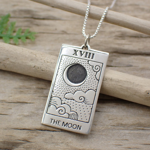 Sterling Silver The Moon Tarot Card Charm