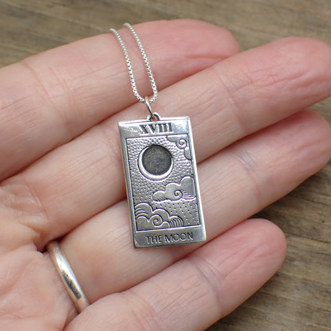 Sterling Silver The Moon Tarot Card Charm