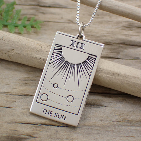 Sterling Silver The Sun Tarot Card Charm