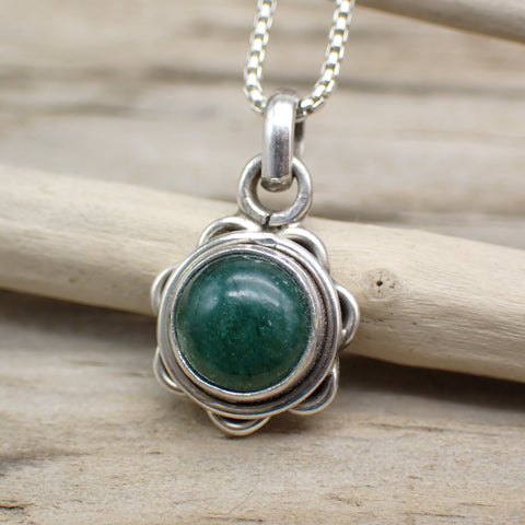 Sterling Silver Jade Flower Charm