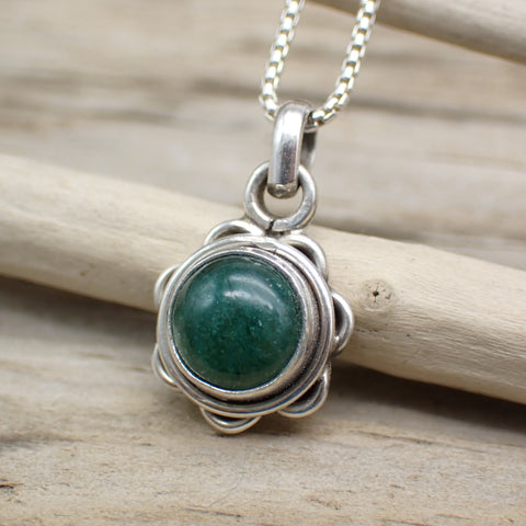 Sterling Silver Jade Flower Charm