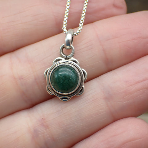 Sterling Silver Jade Flower Charm