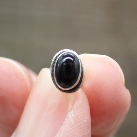 Sterling Silver Black Onyx Studs