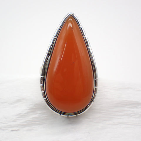 Carnelian Sterling Silver Ring - Size 5.5