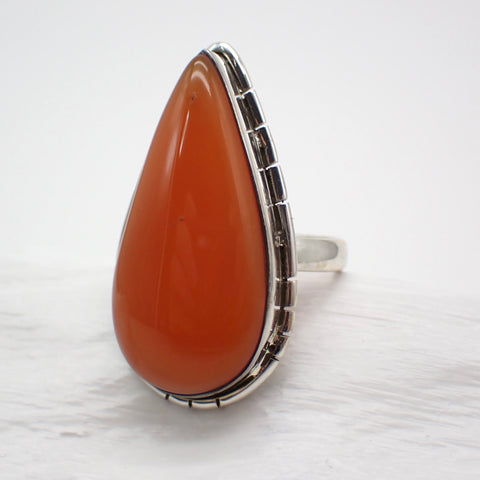 Carnelian Sterling Silver Ring - Size 5.5