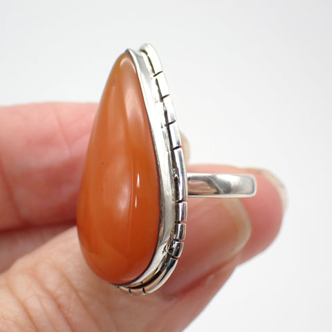 Carnelian Sterling Silver Ring - Size 5.5