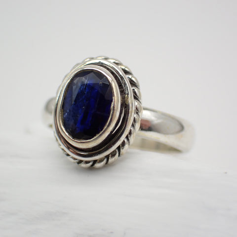 Sterling Silver Faceted Kyanite Ring