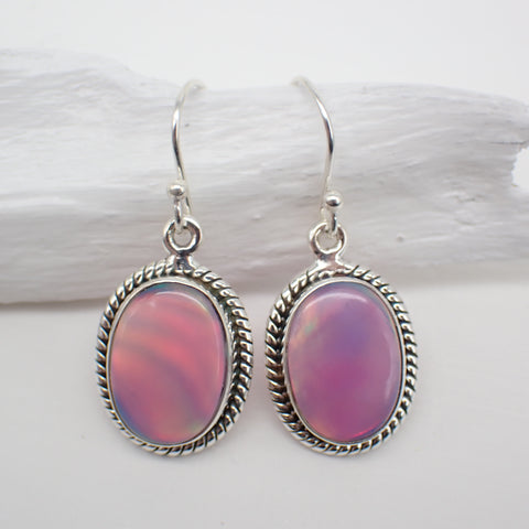 Aurora Opal Sterling Silver Earrings