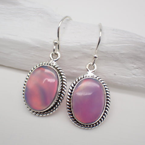 Aurora Opal Sterling Silver Earrings