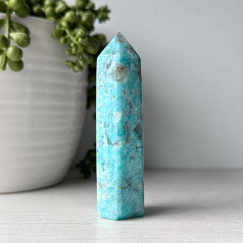 Amazonite With Smoky Quartz Tower