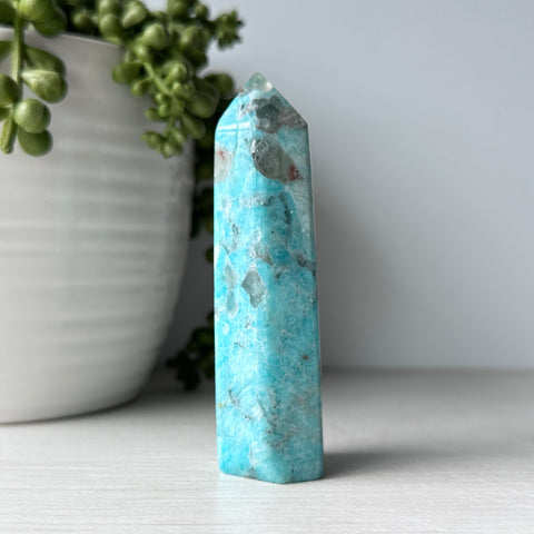 Amazonite With Smoky Quartz Tower