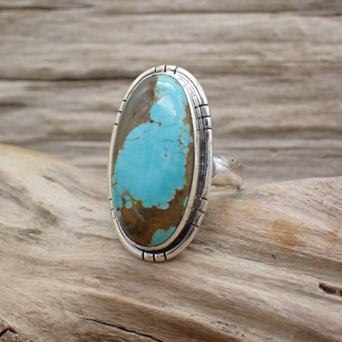 Sterling Silver #8 Turquoise Ring - Size 6