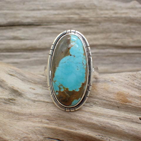 Sterling Silver #8 Turquoise Ring - Size 6