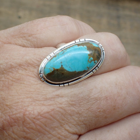 Sterling Silver #8 Turquoise Ring - Size 6