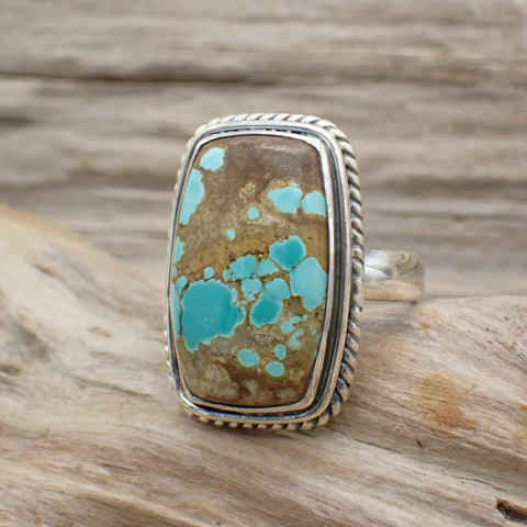 sterling silver number 8 turquoise ring