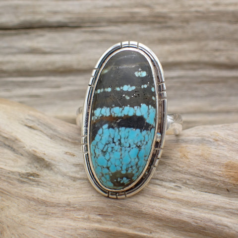 Sterling Silver #8 Turquoise Ring - Size 8
