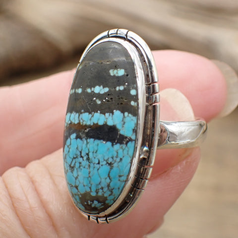 Sterling Silver #8 Turquoise Ring - Size 8