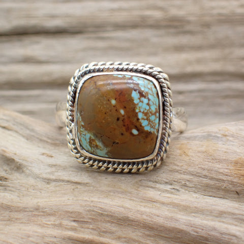 Sterling Silver #8 Turquoise Ring - Size 9.5