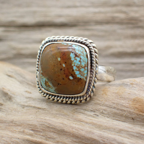 Sterling Silver #8 Turquoise Ring - Size 9.5