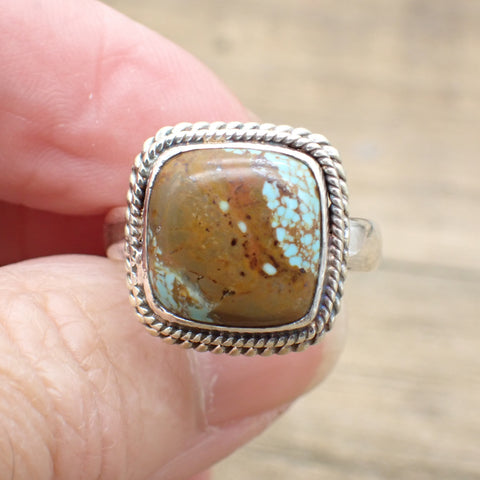 Sterling Silver #8 Turquoise Ring - Size 9.5