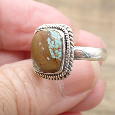 Sterling Silver #8 Turquoise Ring - Size 9.5