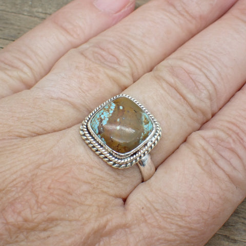 Sterling Silver #8 Turquoise Ring - Size 9.5