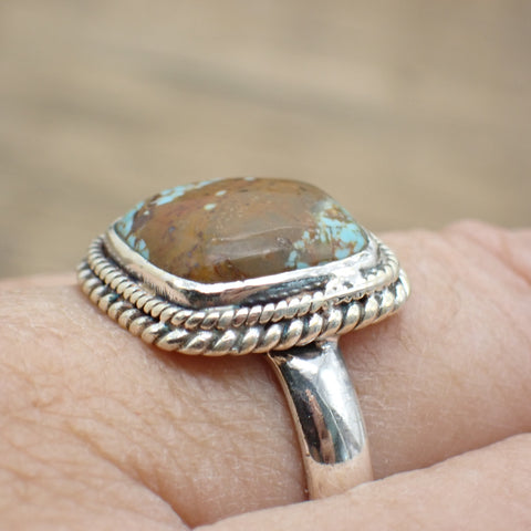 Sterling Silver #8 Turquoise Ring - Size 9.5