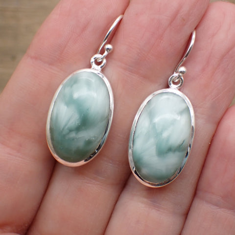 Sterling Silver Hemimorphite Earrings