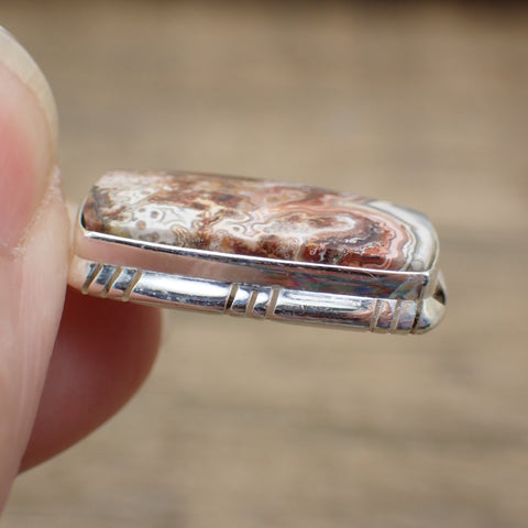 Sterling Silver Crazy Lace Agate Earrings