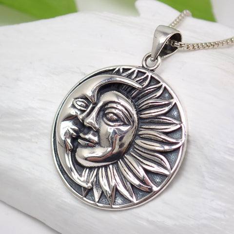 Pendentif Soleil et Lune en Argent Sterling