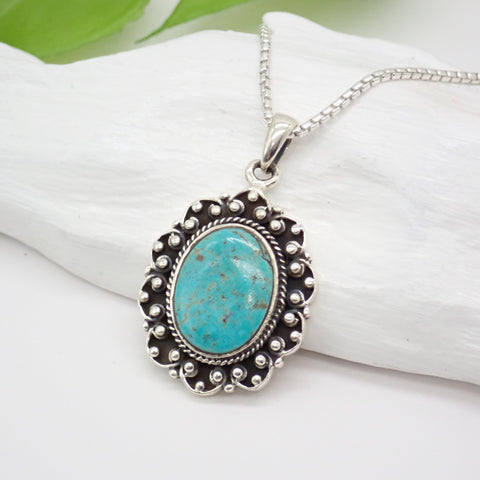 Kingman Turquoise Sterling Silver Pendant