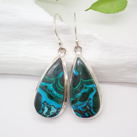 Sterling Silver Azurite Malachite Earrings