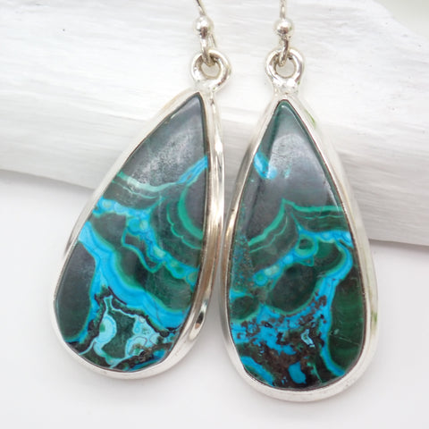 Sterling Silver Azurite Malachite Earrings
