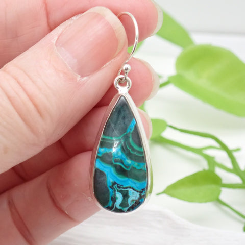 Sterling Silver Azurite Malachite Earrings