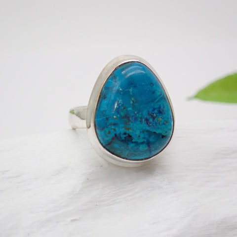 Sterling Silver Shattuckite Ring - Size 5.5