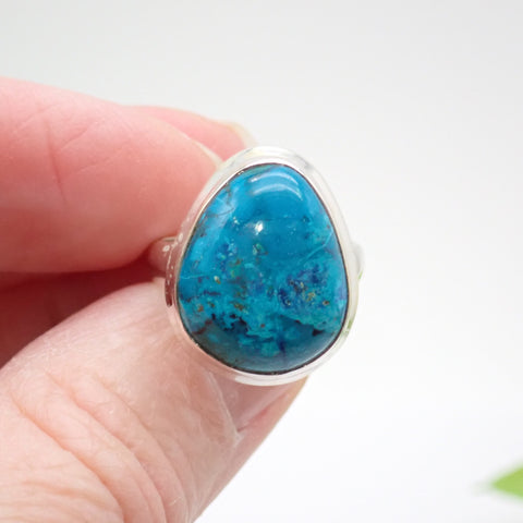 Sterling Silver Shattuckite Ring - Size 5.5