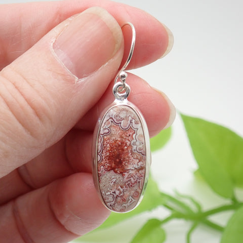 Sterling Silver Crazy Lace Agate Earrings